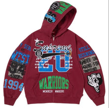 Load image into Gallery viewer, Supreme Warriors Appliqué Zip Up Hooded Sweatshirt