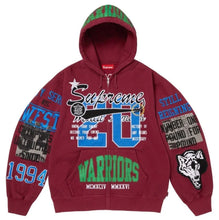 Load image into Gallery viewer, Supreme Warriors Appliqué Zip Up Hooded Sweatshirt