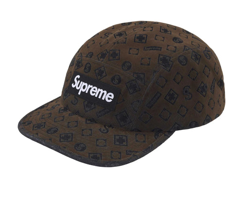 Supreme Flocked Denim Camp Cap