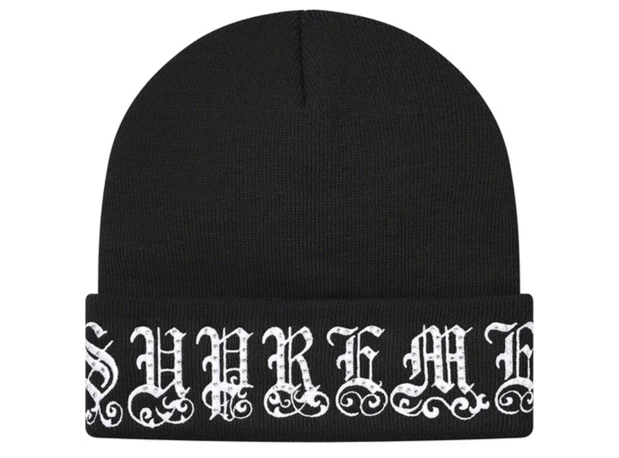 Supreme Old English Rhinestone Beanie – Soul Drips