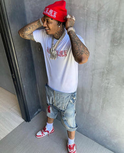 Old english rhinestone beanie Clearance