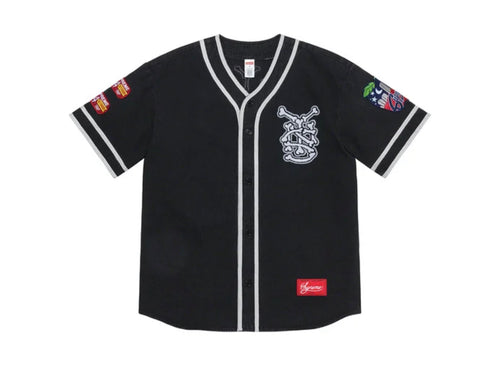 Supreme Denim Patchwork Baseball Jersey